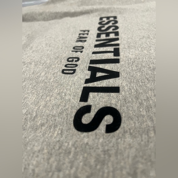 Essentials Fear of God Dark Oatmeal Hoodie with Black Lettering, LARGE - Picture 6 of 10